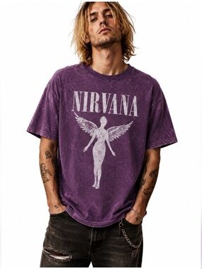 Nirvana Shirt L Grunge Purple